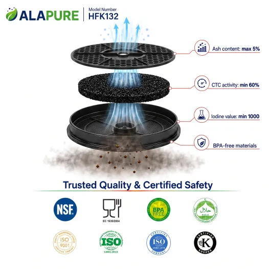 Filtro al carbone Alapure compatibile con Zanussi MCFE50 / EFF57F