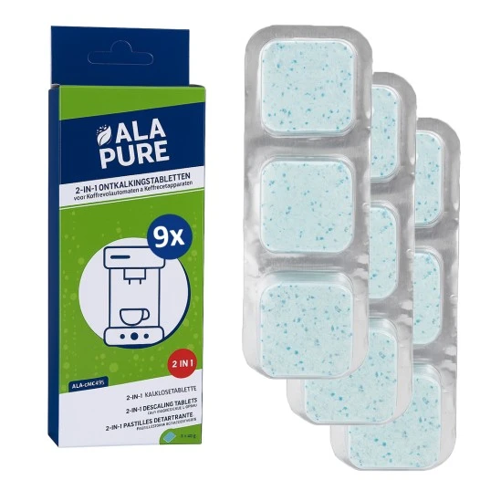 Pastiglie anticalcare Alapure 2 in 1 adatte per Siemens 00312440 / 00312290 / TZ80032A / 00312445 / Serie EQ (9x40 g)