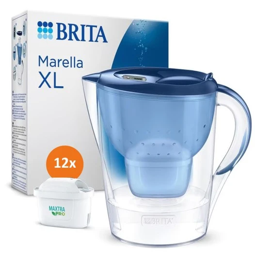 Caraffa filtrante Brita Marella Cool XL da 3,5 L + confezione da 12 filtri Brita Maxtra+