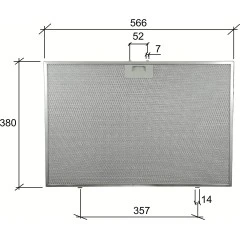 Filtro metallico Elica GF08KA 565x380x9 mm