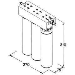 Sistema di filtrazione dell'acqua da incasso FT-line 3 senza carbone attivo all'argento