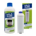 Set di manutenzione Alapure per Delonghi: filtro per l'acqua + decalcificante