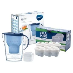 Caraffa filtrante Brita Marella blu 125233 con 6 filtri Alapure Maxtra+ inclusi