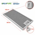 Filtro metallico Alapure compatibile con Novy 563-8045 / 6830020 308x148 mm