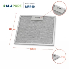 Filtro metallico Alapure compatibile con Ignis 480122102168 306x267x9 mm