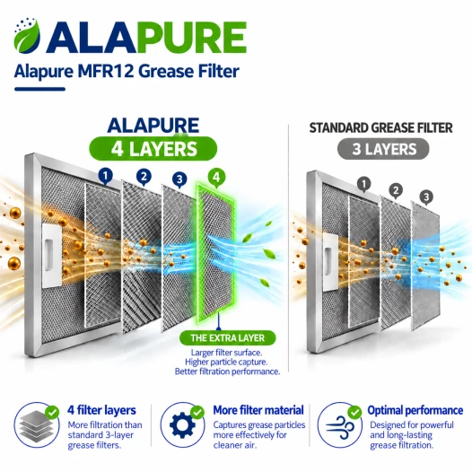 Filtro metallico Alapure compatibile con Franke 1330071330 300x252x9 mm
