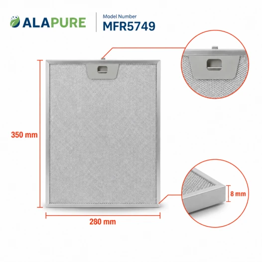 Filtro metallico Alapure compatibile con Neff 12005749 350x280x8 mm
