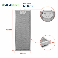 Filtro metallico Alapure compatibile con Atag 401468 / 89001193 468x183x7 mm