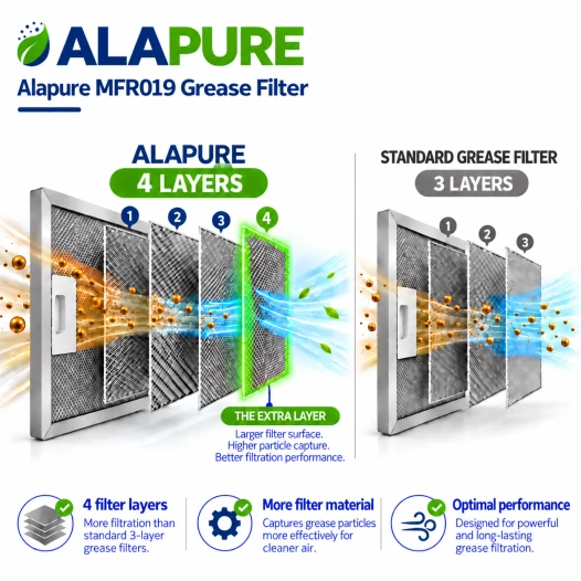 Filtro metallico Alapure compatibile con Atag 401468 / 89001193 468x183x7 mm
