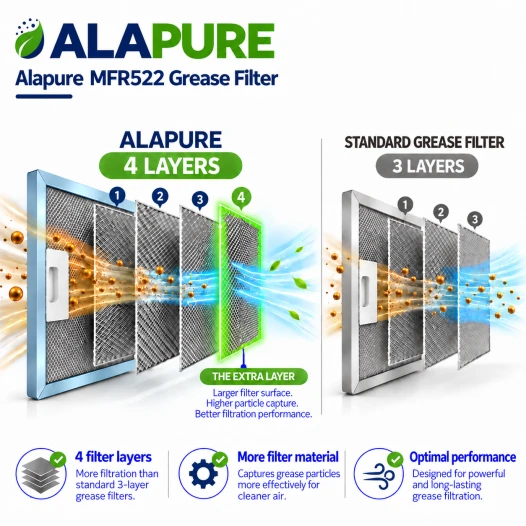Filtro metallico Alapure compatibile con Ikea 133.0176.352 166x516 mm