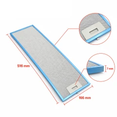 Filtro metallico Alapure compatibile con Beko 9188065384 515x166x10 mm