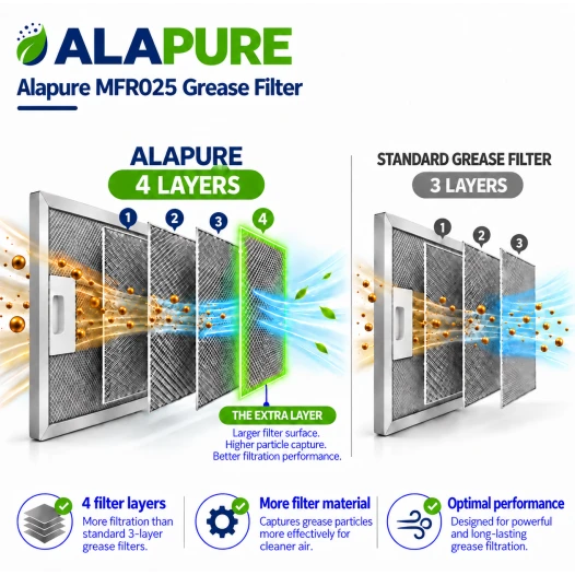 Filtro metallico Alapure compatibile con Electrolux 4055468278 298x238 mm