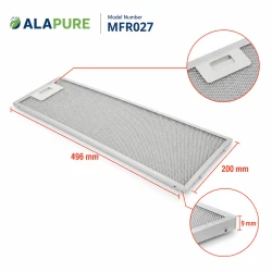 Filtro metallico Alapure compatibile con Inventum 40600900029 200x496x9 mm