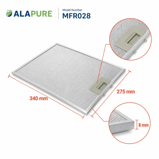 Filtro metallico Alapure compatibile con Inventum 40600909001 340x275 mm