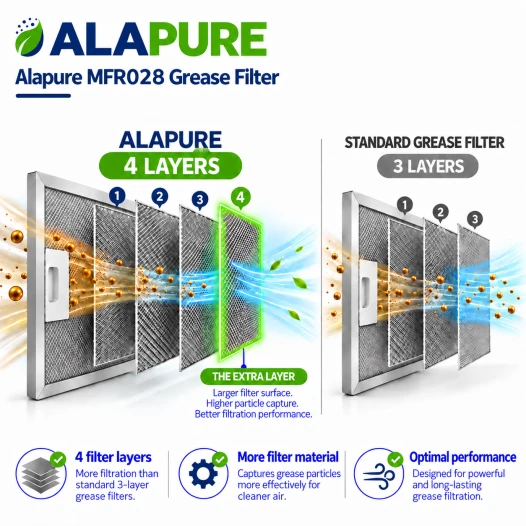 Filtro metallico Alapure compatibile con Inventum 40600909001 340x275 mm