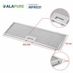  Filtro metallico Alapure compatibile con Elica 452x148x14 mm GF02VC
