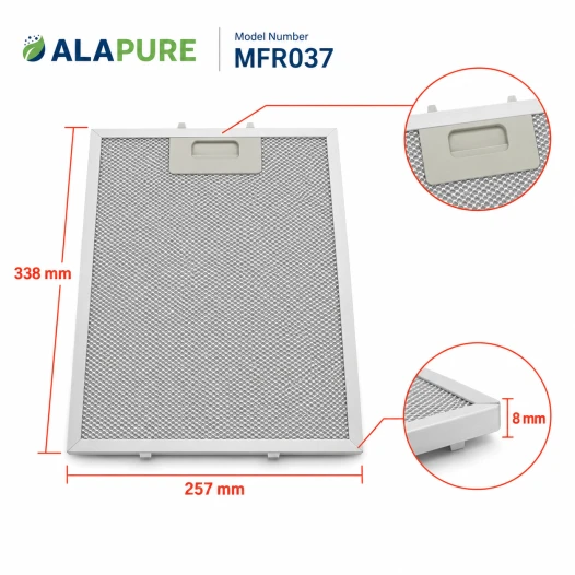 Filtro metallico Alapure compatibile con Klarstein 10034871 257x338 mm