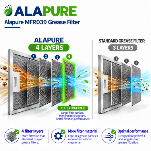 Filtro metallico Alapure compatibile con Klarstein 10034872 230x257 mm