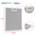 Filtro metallico Alapure compatibile con Klarstein 10032224 258x318 mm (2 pz.)