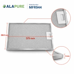 Alapure MFR944 compatibile con il filtro metallico Miele 8270321 375x280,5x9
