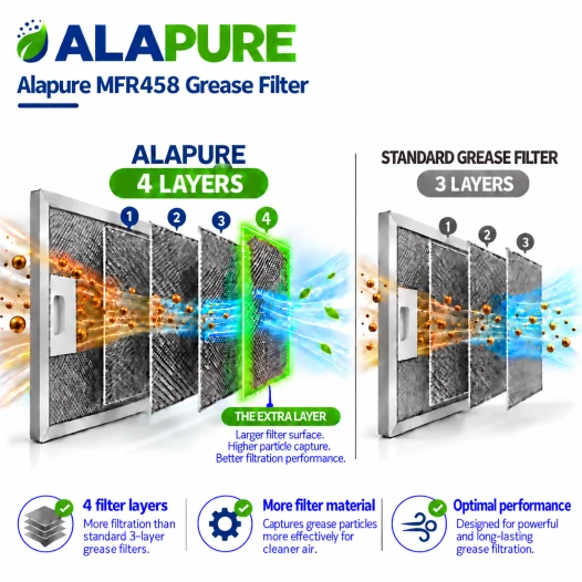 Filtro metallico Alapure compatibile con Neff 672373 / 00672373 313x287x8 mm