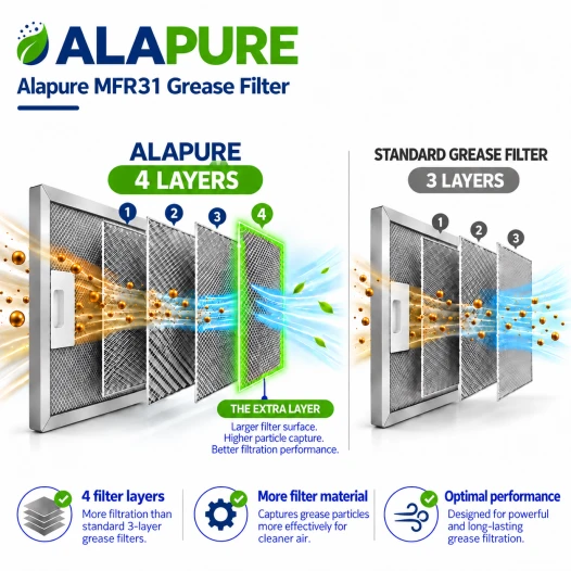Filtro metallico Alapure compatibile con Smeg 763410749 506x300x8 mm