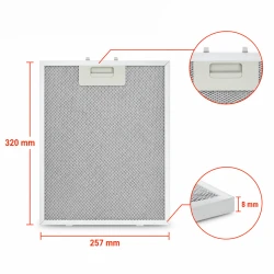 Filtro metallico Pelgrim 18831 / 88017203 320x260x9 mm