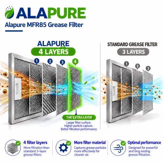 Filtro metallico Alapure compatibile con AEG 4055101671 280x230x8 mm