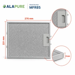 Filtro metallico Alapure compatibile con AEG 4055101671 280x230x8 mm