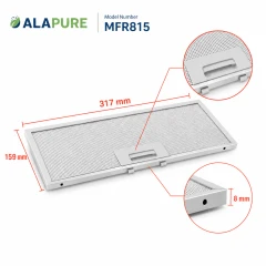 Filtro metallico Alapure compatibile con Neff 11004995 317x159x8 mm