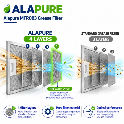 Filtro metallico Alapure compatibile con Bosch 11022472 382x192x8 mm