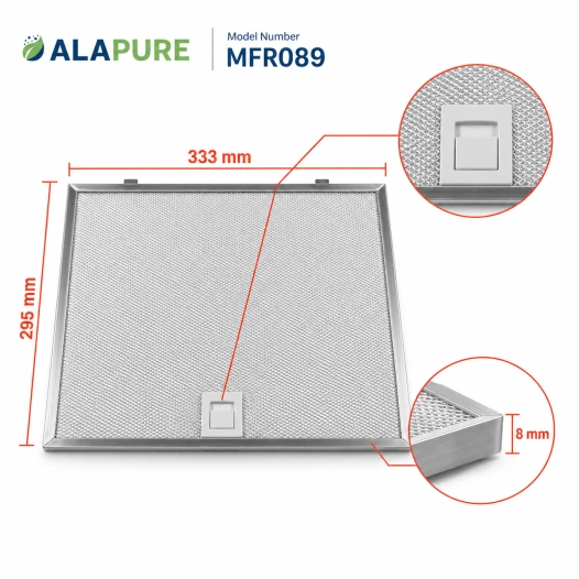 Filtro metallico Alapure compatibile con IKEA 4055366613 333x295x8 mm