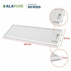 Filtro metallico Alapure compatibile con Zanussi 80875677 395x155 mm