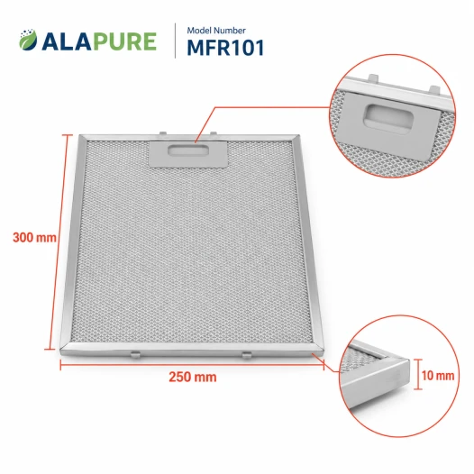 Filtro metallico Alapure compatibile con Amica 1006926 300x250x8 mm