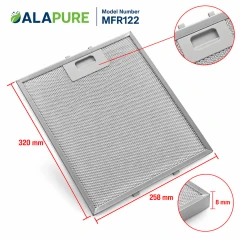 Filtro metallico Alapure compatibile con Pelgrim 127036 320x258x8 mm