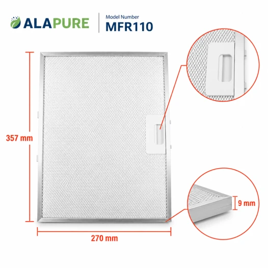 Filtro metallico Alapure compatibile con Turboair GRI0121275A 357x270x9 mm