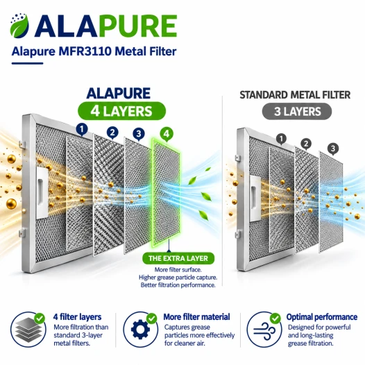 Filtro metallico Alapure compatibile con Neff 353110 / 00353110 310x250