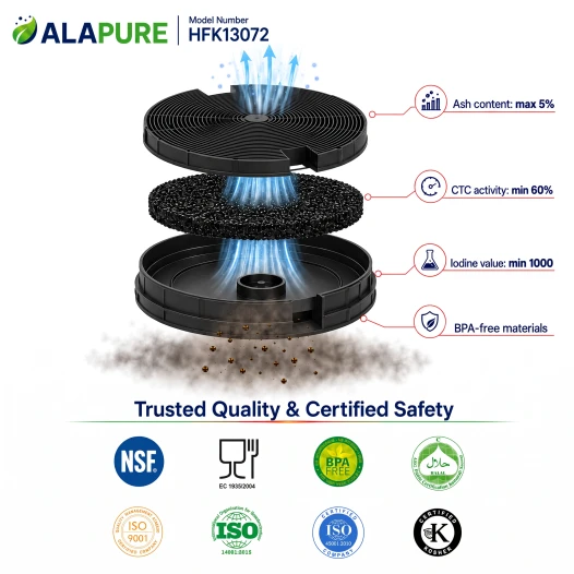 Filtro al carbone Alapure compatibile con Bosch 653729 / 00653729 / DHZ5195