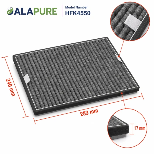 Alapure HFK4550 Compatibile con il filtro al carbone Miele DKF12-P / DUMF12