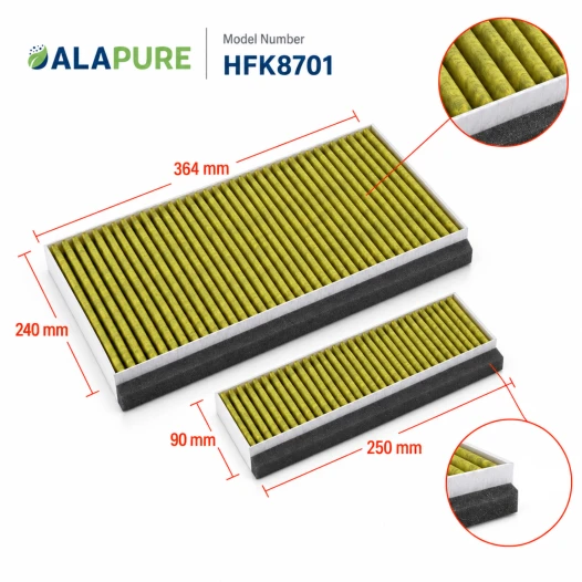 Filtro al carbone Alapure CleanAir Plus compatibile con Neff 11041790 / Z51AIA0X0