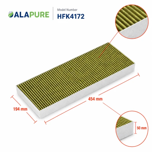 Filtro al carbone Alapure CleanAir Plus compatibile con Bosch 11034172 / 17004082 / DWZ1IX1B6