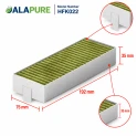 Filtro al carbone Alapure CleanAir Plus compatibile con Bosch Serie 4 / Serie 6 / Serie 8 (4 pezzi)