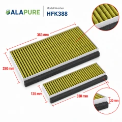 Filtro al carbone Alapure CleanAir Plus compatibile con Siemens 11042136 / 17005388 / LZ10AFA00 (set)