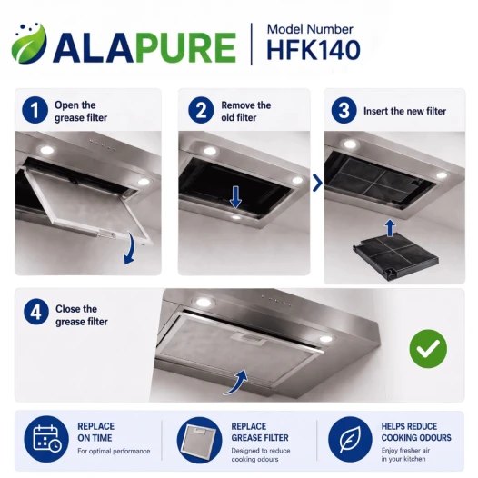 Filtro al carbone Alapure compatibile con il filtro al carbone Smeg KITFC142
