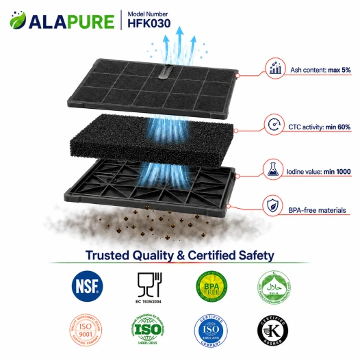 Filtro al carbone Alapure compatibile con Whirlpool 481248048198 / C00405218 (2 pz.)