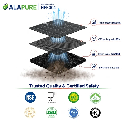 Filtro al carbone Alapure compatibile con Smeg FLT4 / 690073210