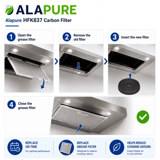 Filtro al carbone Alapure compatibile con il filtro al carbone Exquisit MD1 / 8717202129812