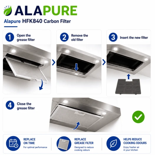 Filtro al carbone Alapure compatibile con il filtro al carbone Inventum KB62