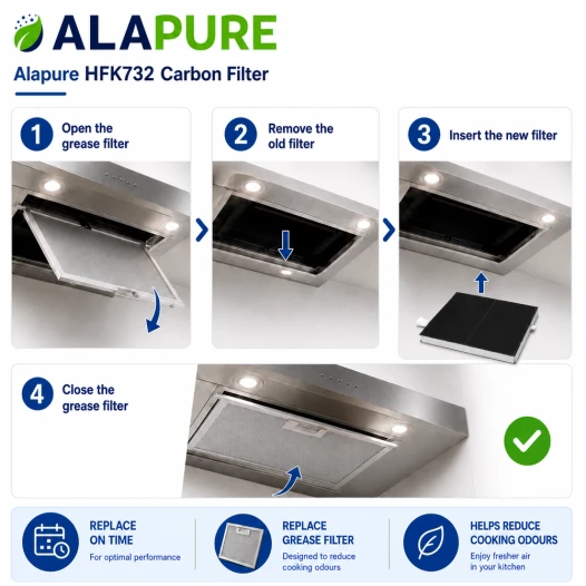 Filtro al carbone Alapure compatibile con Balay 360732 / DRZ94UC