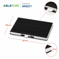 Filtro al carbone Alapure compatibile con Neff 00744077 / 00669659 / 744077